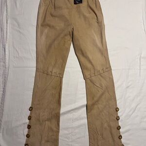 Ralph Lauren Tan Flare Pants with Button Details